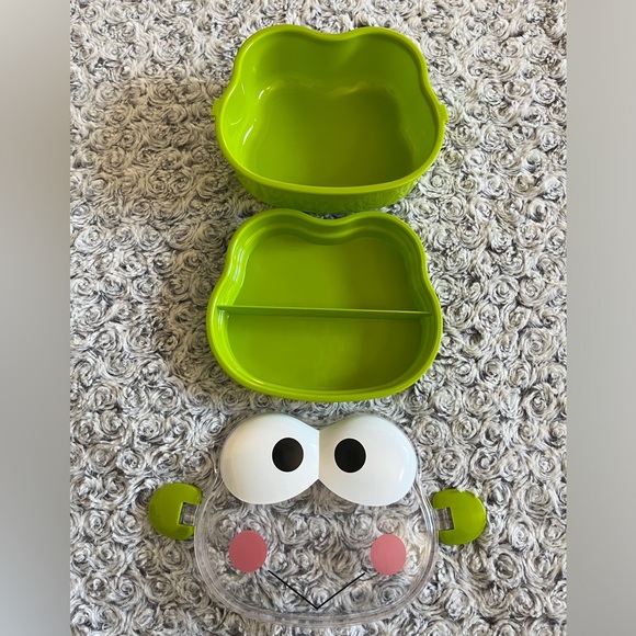KEROPPI Frog Lunch Bento Box Easy Open Snack Container Storage Case Clear Top xo - Picture 5 of 9